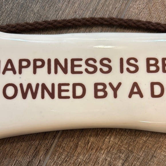 Dog Bone Ceramic‎ Wall Art Cream and Brown Made in USA 7.5” - Picture 3 of 9